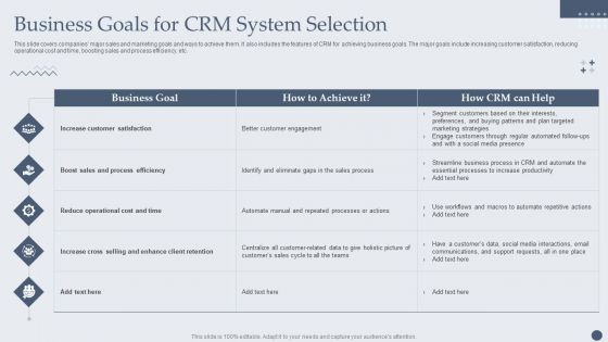 Customer Relationship Management Software Business Goals For CRM System Selection Introduction PDF Customer Relationship Management Software Business Goals For CRM System Selection Introduction PDF