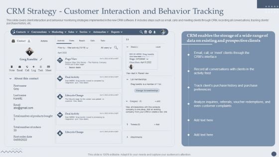 Customer Relationship Management Software CRM Strategy Customer Interaction And Behavior Tracking Summary PDF Customer Relationship Management Software CRM Strategy Customer Interaction And Behavior Tracking Summary PDF
