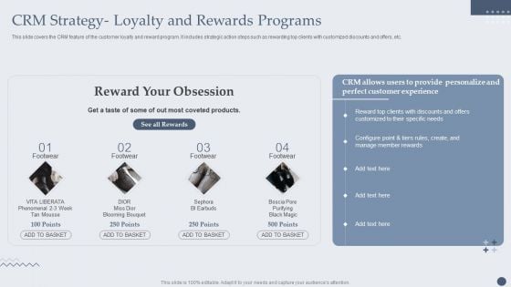 Customer Relationship Management Software CRM Strategy Loyalty And Rewards Programs Mockup PDF