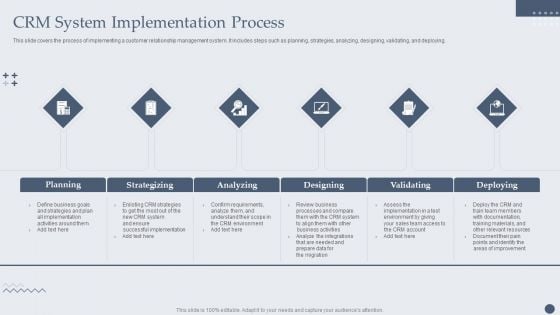 Customer Relationship Management Software CRM System Implementation Process Brochure PDF