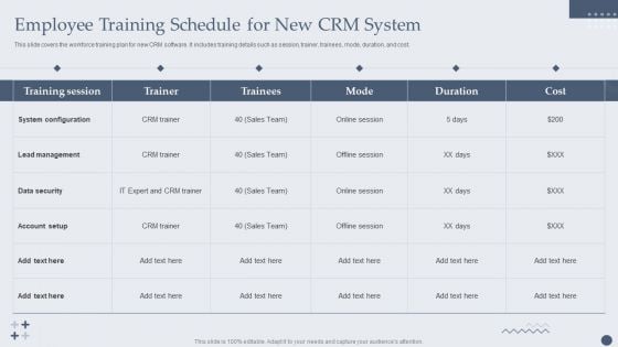 Customer Relationship Management Software Employee Training Schedule For New CRM System Download PDF