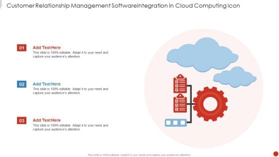 Customer Relationship Management Software Integration In Cloud Computing Icon Introduction PDF