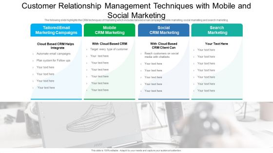 Customer Relationship Management Techniques With Mobile And Social Marketing Display PDF