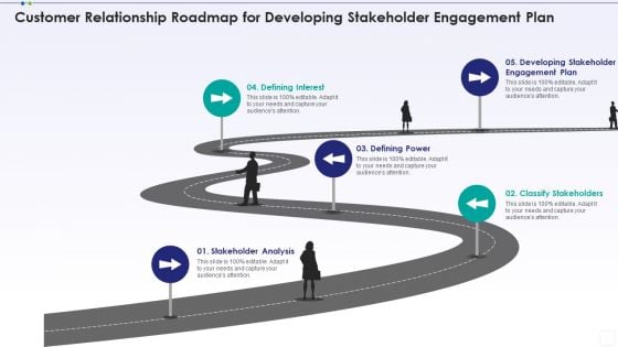 Customer Relationship Roadmap For Developing Stakeholder Engagement Plan Diagrams PDF