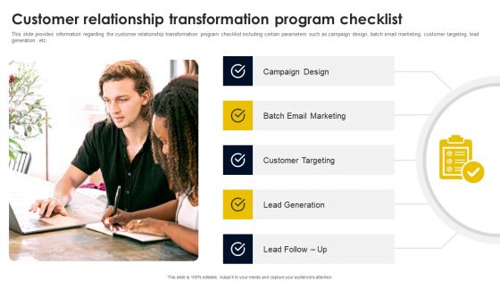 Customer Relationship Transformation Program Checklist Infographics PDF Customer Relationship Transformation Program Checklist Infographics PDF