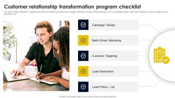 Customer Relationship Transformation Program Checklist Infographics PDF