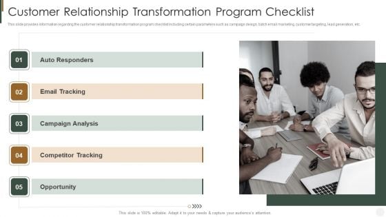 Customer Relationship Transformation Program Checklist Strategies To Improve Customer Microsoft PDF