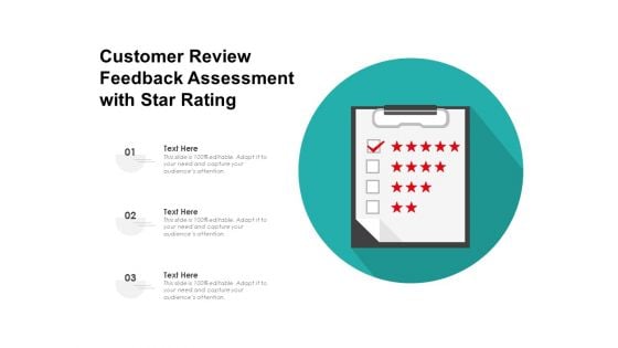 Customer Review Feedback Assessment With Star Rating Ppt PowerPoint Presentation File Slides PDF