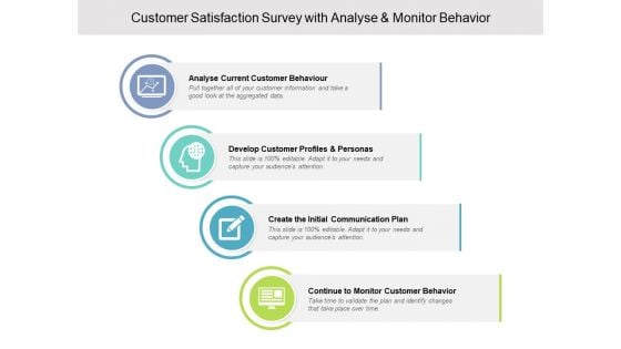 Customer Satisfaction Survey With Analyse And Monitor Behaviour Ppt Powerpoint Presentation Styles Rules