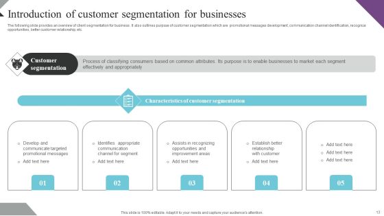 Customer Segmentation And Behavioral Analysis For Effective Marketing Ppt PowerPoint Presentation Complete Deck With Slides Slide13