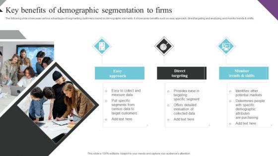 Customer Segmentation And Behavioral Analysis Key Benefits Of Demographic Brochure PDF