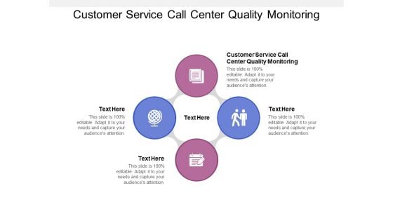 Customer Service Call Center Quality Monitoring Ppt PowerPoint Presentation Introduction Cpb