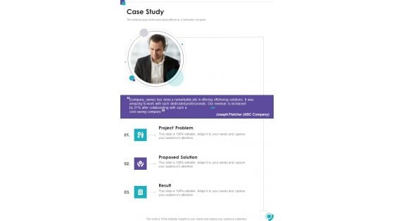 Customer Service Center Proposal Case Study One Pager Sample Example Document Customer Service Center Proposal Case Study One Pager Sample Example Document