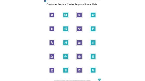 Customer Service Center Proposal Icons Slide One Pager Sample Example Document Customer Service Center Proposal Icons Slide One Pager Sample Example Document