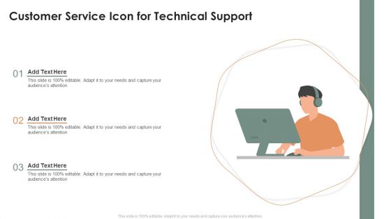 Customer Service Icon For Technical Support Ppt Styles Topics PDF