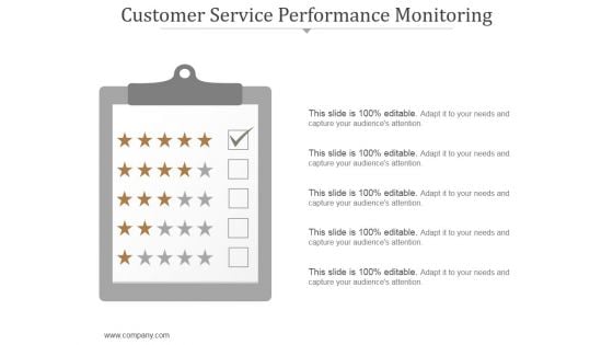 Customer Service Performance Monitoring Ppt PowerPoint Presentation Example 2015