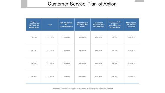 Customer Service Plan Of Action Ppt Powerpoint Presentation Show Backgrounds