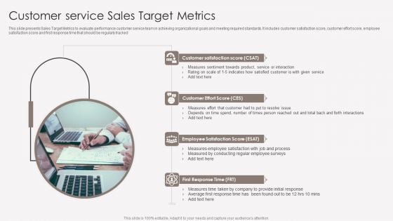 Customer Service Sales Target Metrics Download PDF