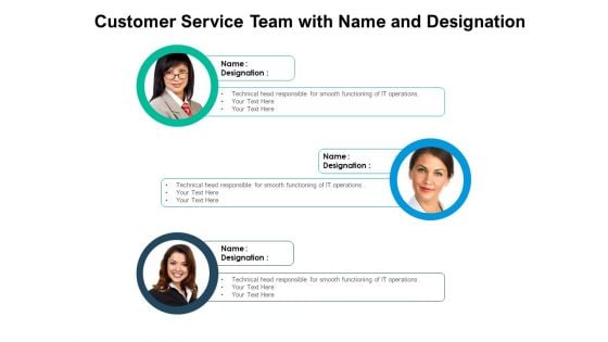 Customer Service Team With Name And Designation Ppt PowerPoint Presentation File Deck