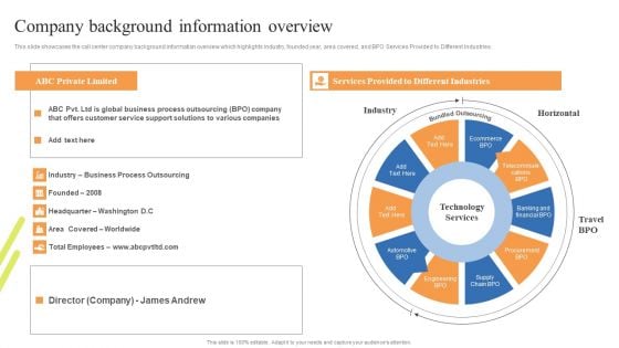 Customer Support Center Company Background Information Overview Rules PDF