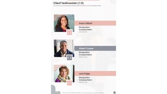 Customer Support Centre Proposal Client Testimonials One Pager Sample Example Document Customer Support Centre Proposal Client Testimonials One Pager Sample Example Document