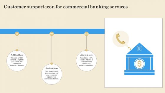 Customer Support Icon For Commercial Banking Services Information PDF