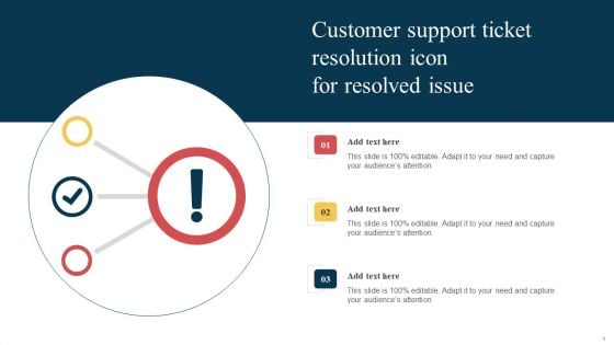 Customer Support Ticket Resolution Icon For Resolved Issue Graphics PDF