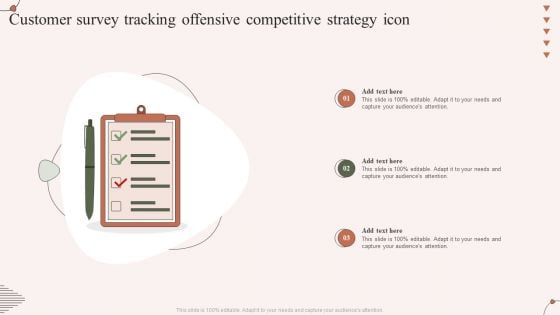 Customer Survey Tracking Offensive Competitive Strategy Icon Clipart PDF