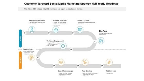 Customer Targeted Social Media Marketing Strategy Half Yearly Roadmap Designs