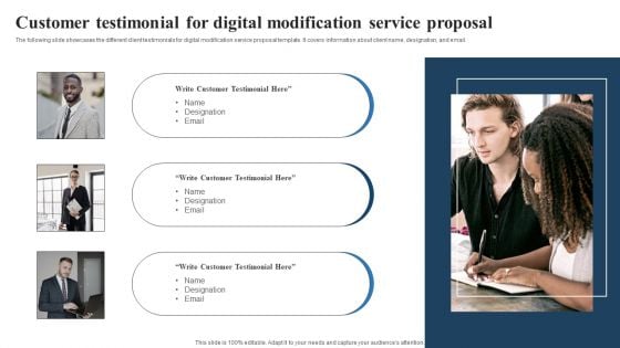 Customer Testimonial For Digital Modification Service Proposal Formats PDF