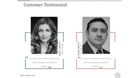 Customer Testimonial Ppt PowerPoint Presentation Design Ideas