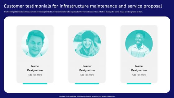 Customer Testimonials For Infrastructure Maintenance And Service Proposal Structure PDF