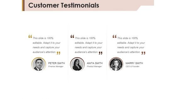 Customer Testimonials Ppt Powerpoint Presentation Inspiration Shapes