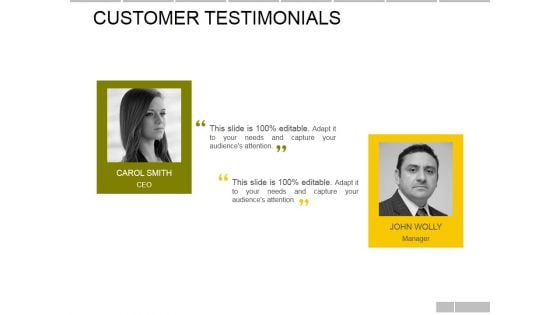Customer Testimonials Ppt PowerPoint Presentation Layouts Templates