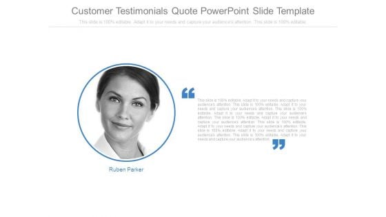 Customer Testimonials Quote Powerpoint Slide Template