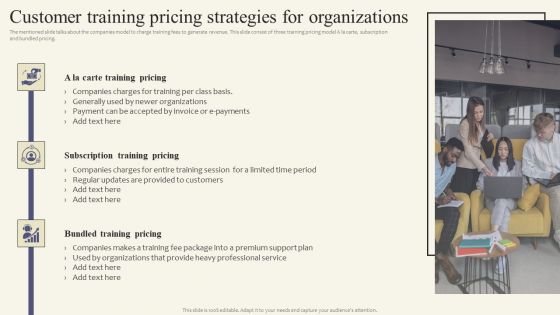 Customer Training Pricing Strategies For Organizations Elements PDF