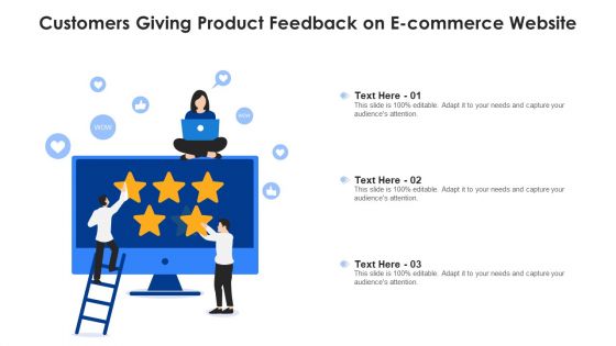 Customers Giving Product Feedback On E Commerce Website Ppt PowerPoint Presentation File Aids PDF