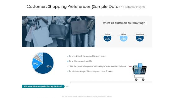 Customers Shopping Preferences Sample Data Customer Insights Graphics PDF