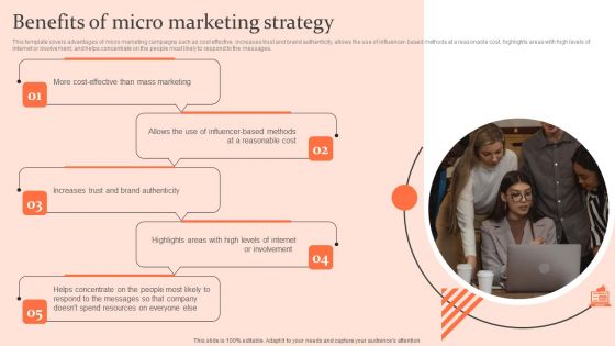 Customised Advertising Strategies Benefits Of Micro Marketing Strategy Inspiration PDF