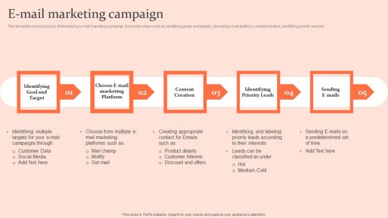 Customised Advertising Strategies E Mail Marketing Campaign Template PDF