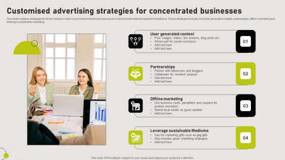 Customised Advertising Strategies For Concentrated Businesses Infographics PDF