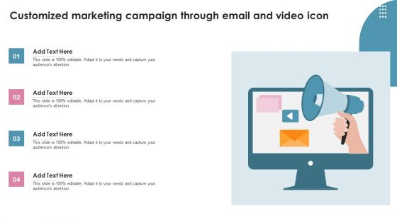 Customized Marketing Campaign Through Email And Video Icon Ppt Pictures Shapes PDF