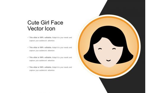 Cute Girl Face Vector Icon Ppt PowerPoint Presentation Gallery Inspiration PDF