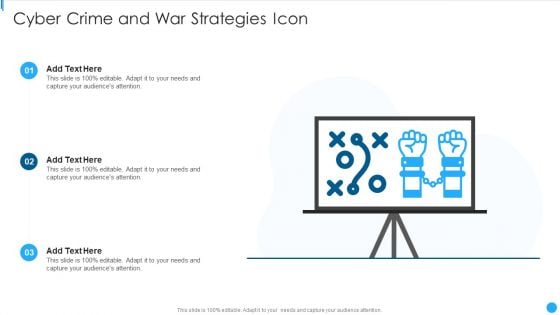 Cyber Crime And War Strategies Icon Summary PDF