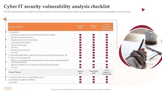 Cyber IT Security Vulnerability Analysis Checklist Microsoft PDF