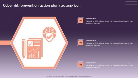 Cyber Risk Prevention Action Plan Strategy Icon Icons PDF