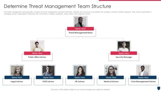 Cyber Safety Incident Management Determine Threat Management Team Structure Professional PDF