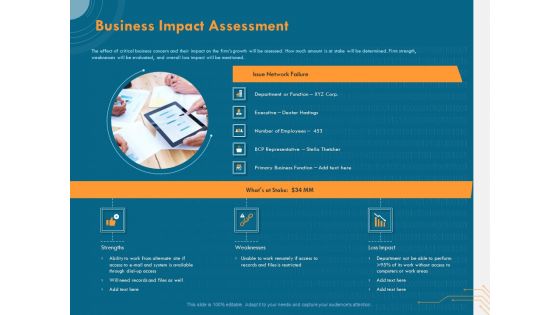 Cyber Security Implementation Framework Business Impact Assessment Ppt PowerPoint Presentation Layouts Visuals PDF