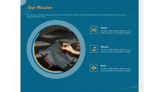 Cyber Security Implementation Framework Our Mission Ppt PowerPoint Presentation Inspiration Graphics Download PDF