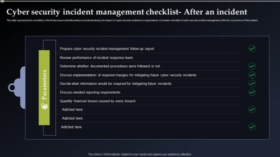 Cyber Security Incident Management Checklist After An Incident Designs PDF Cyber Security Incident Management Checklist After An Incident Designs PDF